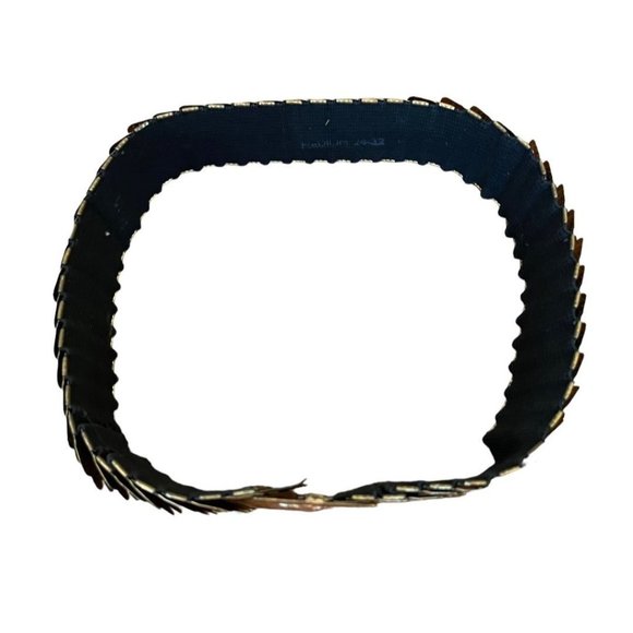 Vintage PAMART MFG Metal Scales Stretch Goldtone Belt 28"L x 2"W - Picture 8 of 9